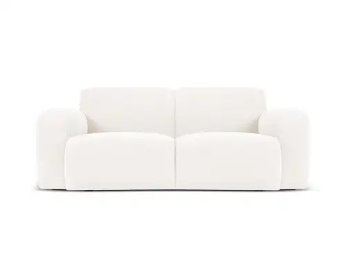 Canapea 2 locuri, Molino-101, Micadoni Home, 170x95x72 cm, tesatura boucle, alb