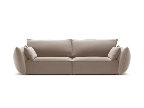 Canapea 3 locuri, Kaelle, Micadoni Home, BL, 208x100x85 cm, catifea, cappuccino