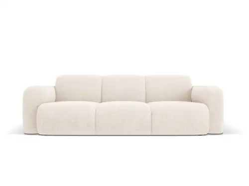 Canapea 3 locuri, Molino-140, Micadoni Home, 235x95x72 cm, tesatura chenille din poliester, bej deschis