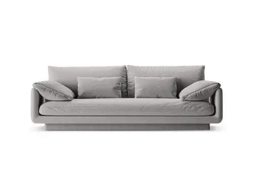 Canapea 3 locuri, Torino-211, Micadoni Home, 220x103x83 cm, tesatura structurata chenille, gri deschis