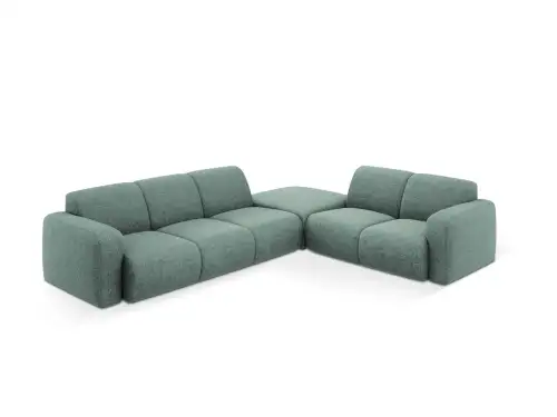 Coltar dreapta 6 locuri, Molino-140, Micadoni Home, 315x250x72 cm, tesatura chenille din poliester, petrol
