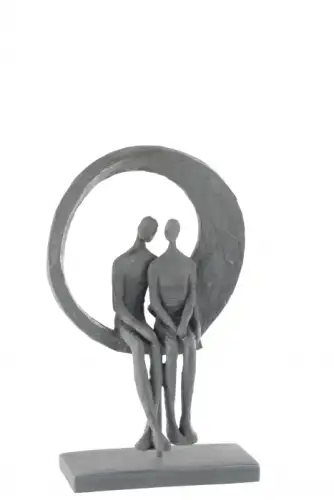 Figurina Cuplu, Compozit, Gri, 18.5x11.5x30.5 cm