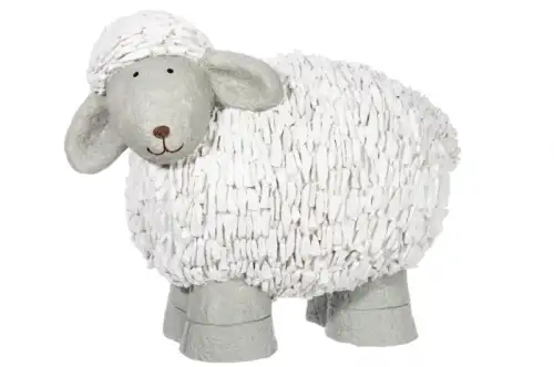 Figurina Sheep, Rasina, Alb, 57.5x38x46.5 cm