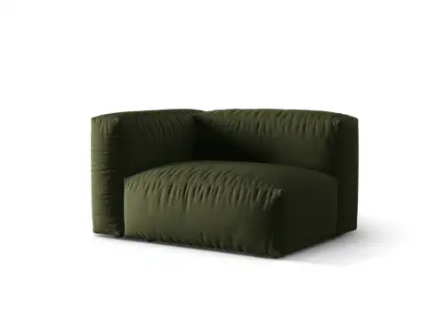 Modul stanga pentru canapea modulara, 1 loc, Martina-169, Micadoni Home, 121x106x75 cm, tesatura structurata catifelata, verde