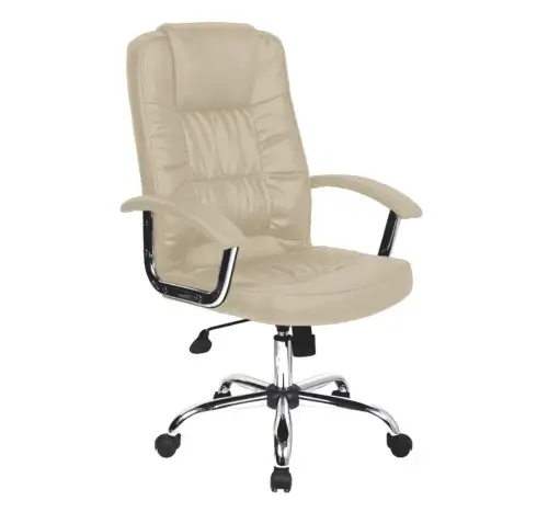 Scaun de birou ergonomic, Bedora  Abraj, piele ecologica, Bej